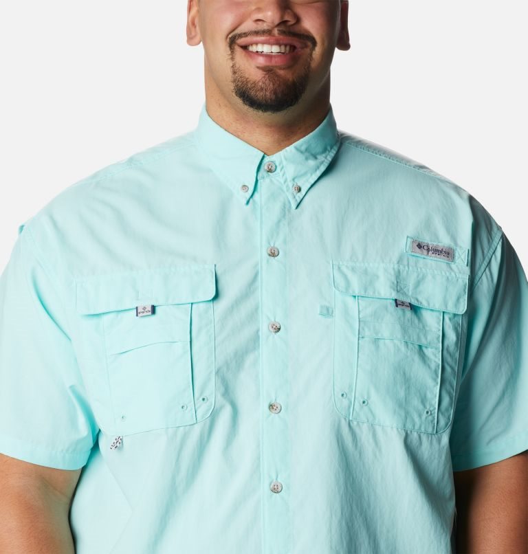 Men's Columbia PFG Bahama II Short Sleeve Shirts Turquoise | Plus Size CA-DC543
